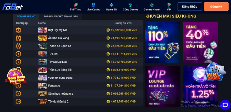Thưởng nạp tiền casino lần đầu W88sports